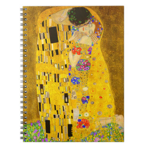 Gustav Klimt's The Kiss famous painting. Notebook