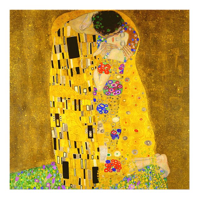 Gustav Klimt's The Kiss famous painting.    Photo Print (Front)
