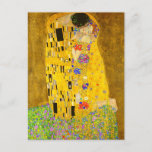 Gustav Klimt's The Kiss famous painting.  Postcard<br><div class="desc">Gustav Klimt's The Kiss famous painting. Postcard. Famous Gustav Klimt painting.</div>