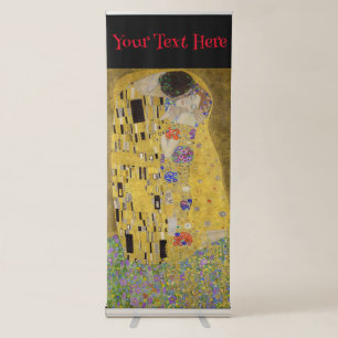 Gustav Klimt's The Kiss Painting Art Retractable Banner