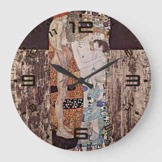Gustav Klimt's The Three Ages of the Woman Large Clock