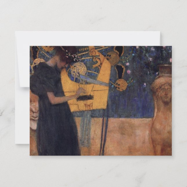 Gustav Kllimt Harp Music Invitations (Front)