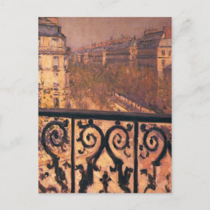 Gustave Caillebotte- A Balcony in Paris Postcard