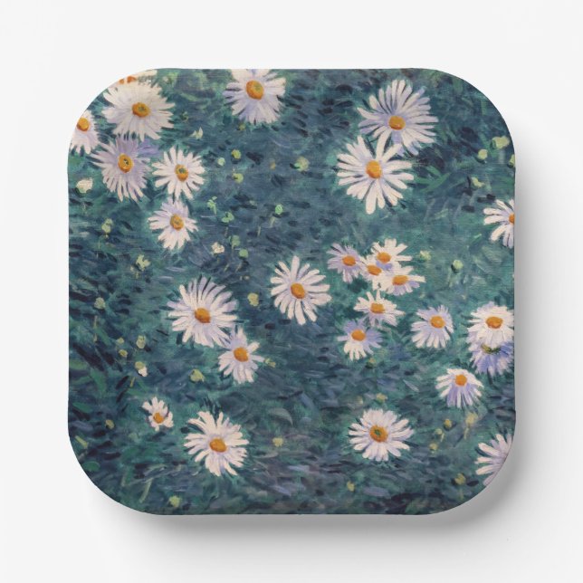 Gustave Caillebotte - Bed of Daisies, Detail Paper Plate (Front)