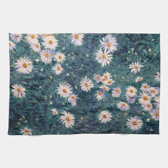 Gustave Caillebotte - Bed of Daisies, Detail Tea Towel (Horizontal)
