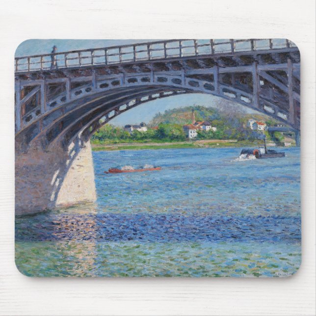 Gustave Caillebotte - Bridge at Argenteuil & Seine Mouse Mat (Front)