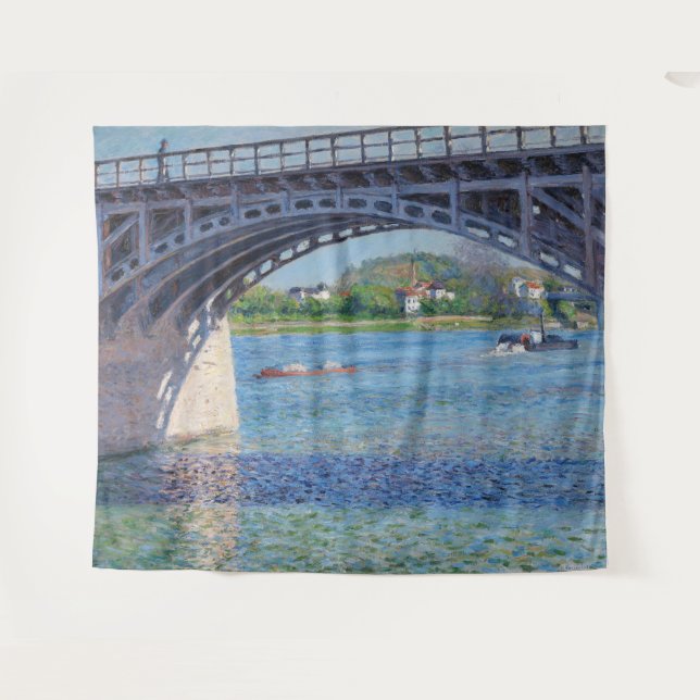 Gustave Caillebotte - Bridge at Argenteuil & Seine Tapestry (Front (Horizontal))