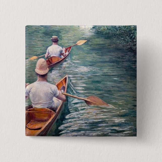 Gustave Caillebotte - Canoes on the Yerres 15 Cm Square Badge (Front)
