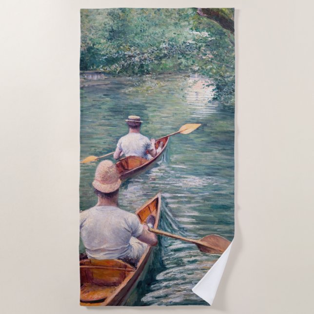 Gustave Caillebotte - Canoes on the Yerres Beach Towel (Front)