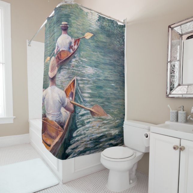 Gustave Caillebotte - Canoes on the Yerres Shower Curtain (In Situ)