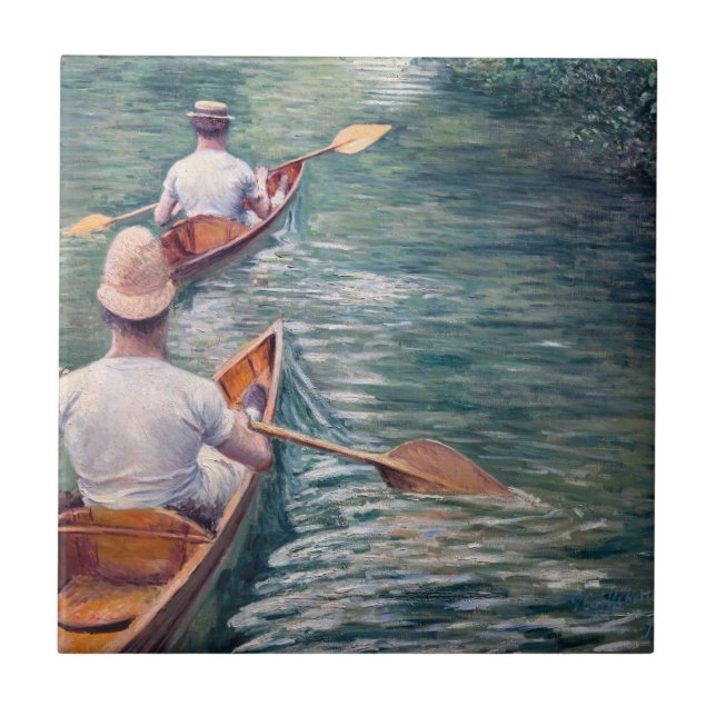 Gustave Caillebotte - Canoes on the Yerres Tile (Front)