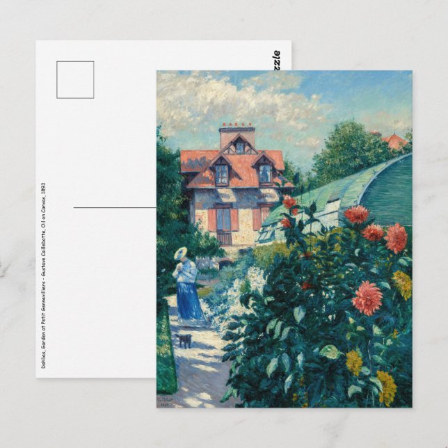 Gustave Caillebotte - Dahlias, Garden Postcard (Front/Back)