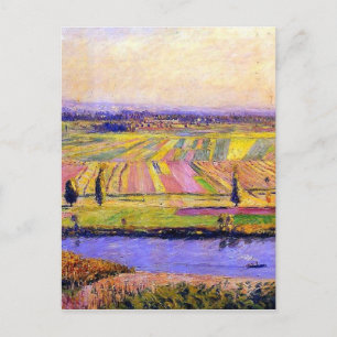 Gustave Caillebotte flowers vintage -_La_Plaine_de Postcard