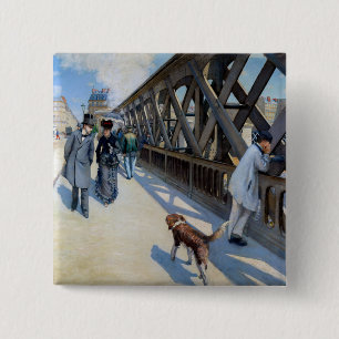 Gustave Caillebotte - Le Pont de l'Europe 15 Cm Square Badge