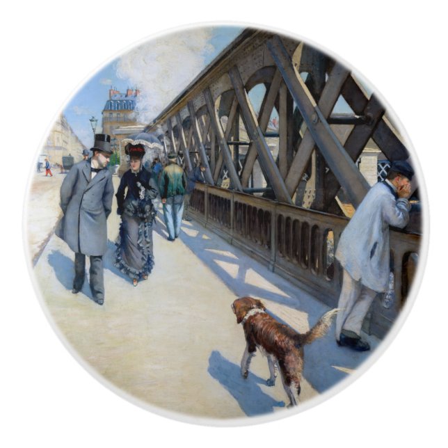 Gustave Caillebotte - Le Pont de l'Europe Ceramic Knob (Front)