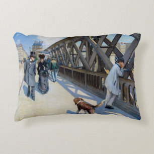 Gustave Caillebotte - Le Pont de l'Europe Decorative Cushion