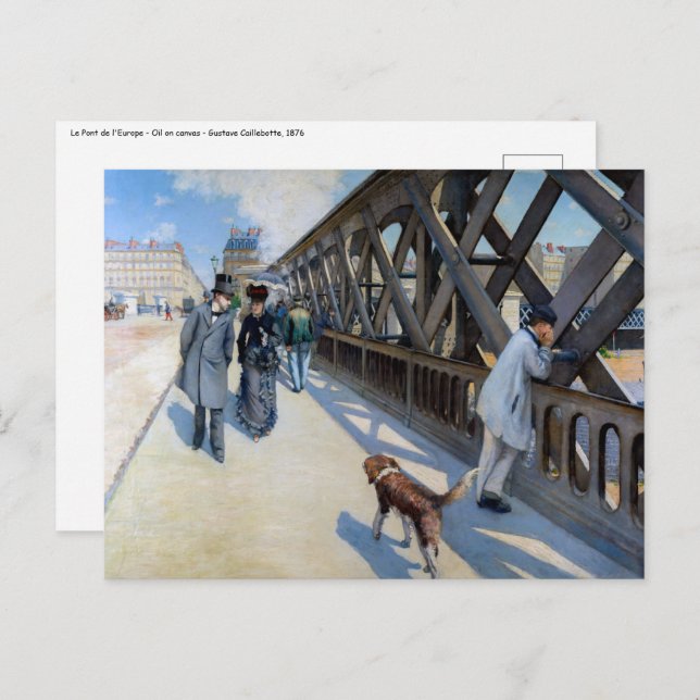 Gustave Caillebotte - Le Pont de l'Europe Postcard (Front/Back)