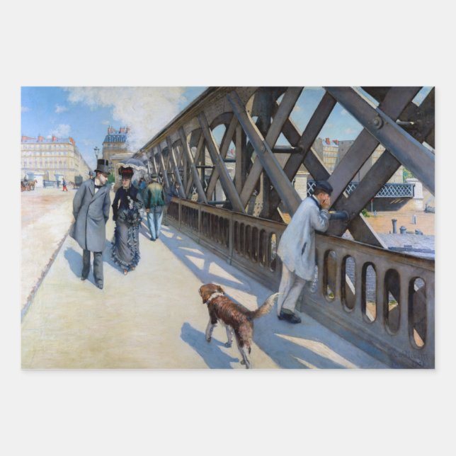 Gustave Caillebotte - Le Pont de l'Europe Wrapping Paper Sheet (Front)