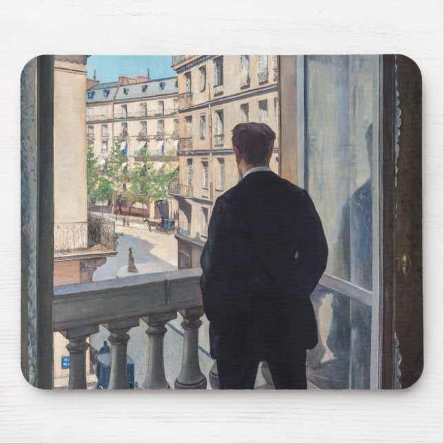 Gustave Caillebotte - Man at the Window Mouse Mat (Front)