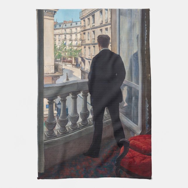 Gustave Caillebotte - Man at the Window Tea Towel (Vertical)
