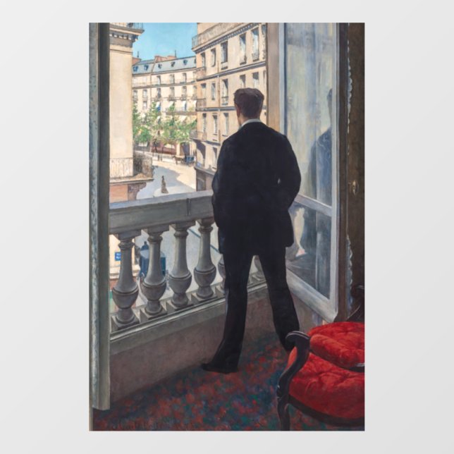 Gustave Caillebotte - Man at the Window Window Cling (Sheet)