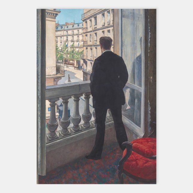 Gustave Caillebotte - Man at the Window Wrapping Paper Sheet (Creator Uploaded)