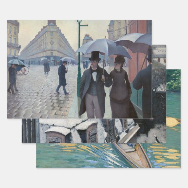 Gustave Caillebotte - Masterpieces Selection Wrapping Paper Sheet (Set)