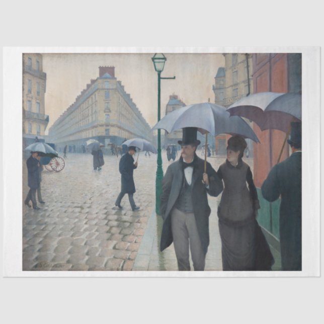 Gustave Caillebotte Paris  Rainy Day Decoupage Tissue Paper (Front)