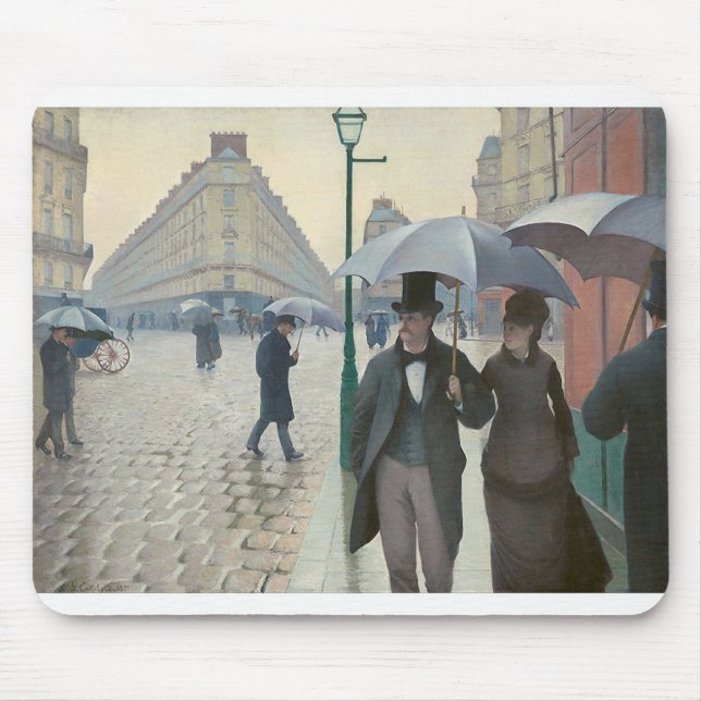 Gustave Caillebotte, “ Paris Street; Rainy Day ” マ Mouse Mat (Front)