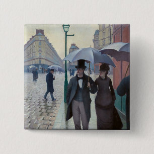 Gustave Caillebotte - Paris Street; Rainy Day 15 Cm Square Badge