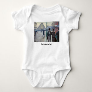 Gustave Caillebotte - Paris Street; Rainy Day Baby Bodysuit