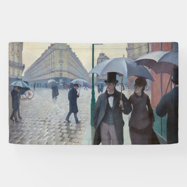 Gustave Caillebotte - Paris Street; Rainy Day Banner (Horizontal)