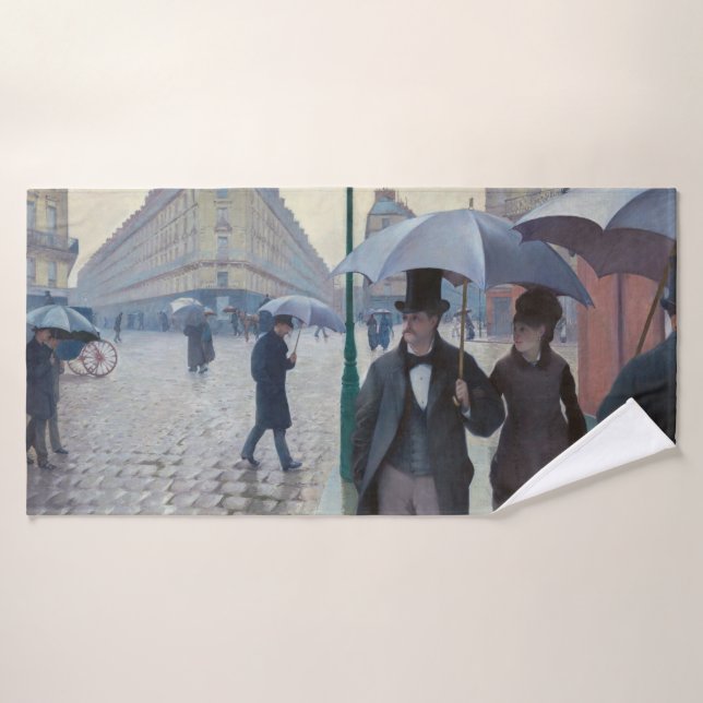 Gustave Caillebotte - Paris Street; Rainy Day Bath Towel Set (Bath Towel)