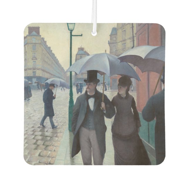 Gustave Caillebotte - Paris Street; Rainy Day Car Air Freshener (Front)
