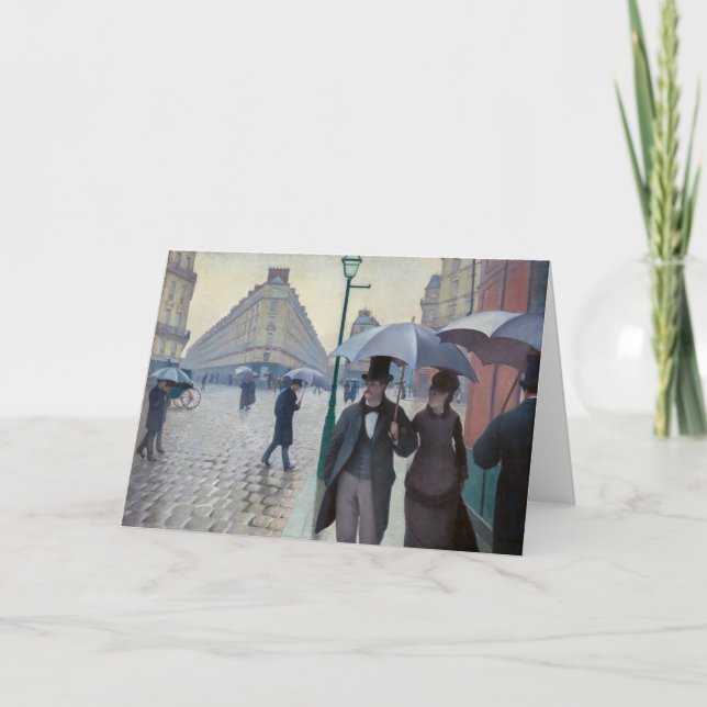 Gustave Caillebotte - Paris Street; Rainy Day Card (Front)