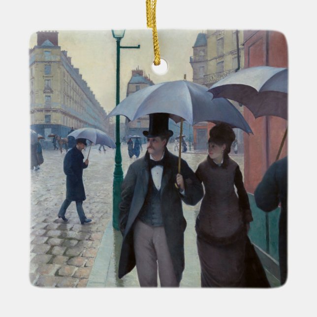 Gustave Caillebotte - Paris Street; Rainy Day Ceramic Ornament (Front)