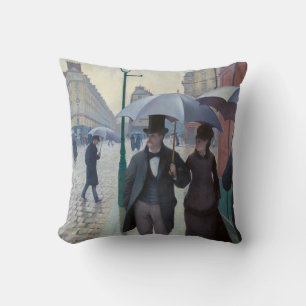 Gustave Caillebotte - Paris Street; Rainy Day Cushion
