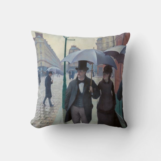 Gustave Caillebotte - Paris Street; Rainy Day Cushion (Front)