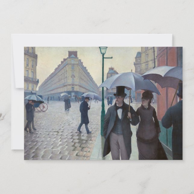 Gustave Caillebotte - Paris Street; Rainy Day Invitation (Front)