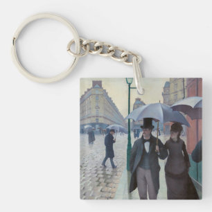 Gustave Caillebotte - Paris Street; Rainy Day Key Ring