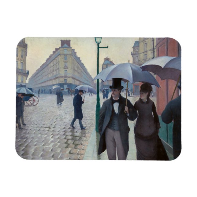 Gustave Caillebotte - Paris Street; Rainy Day Magnet (Horizontal)