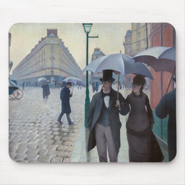 Gustave Caillebotte - Paris Street; Rainy Day Mouse Mat (Front)