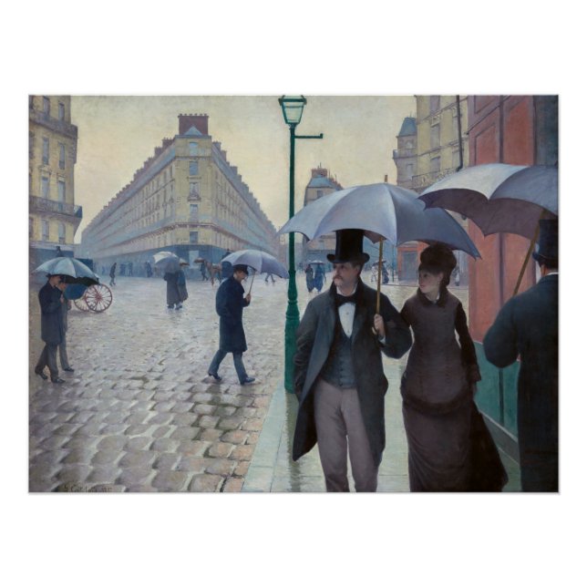 Gustave Caillebotte - Paris Street; Rainy Day Poster (Front)