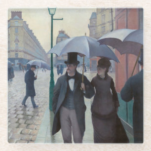 Gustave Caillebotte - Paris Street; Rainy Day Ston Glass Coaster