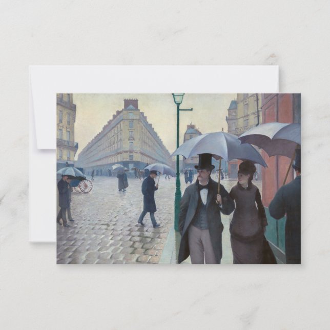 Gustave Caillebotte - Paris Street; Rainy Day Thank You Card (Front)