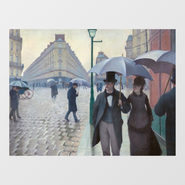 Gustave Caillebotte - Paris Street; Rainy Day Window Cling (Sheet)