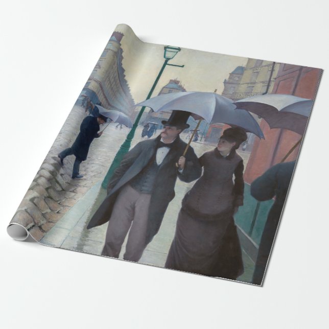 Gustave Caillebotte - Paris Street; Rainy Day Wrapping Paper (Unrolled)