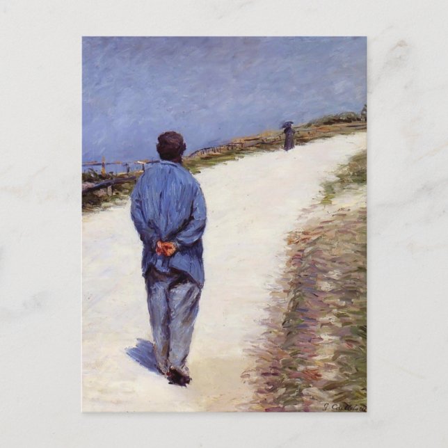 Gustave Caillebotte- Pere Magloire on the Road Postcard (Front)