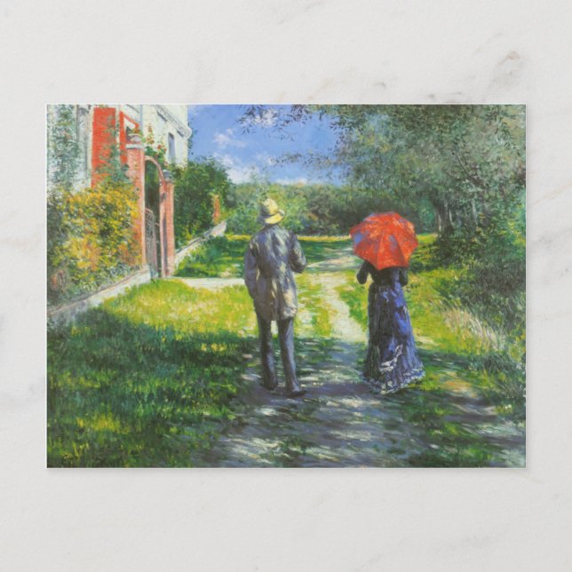 Gustave Caillebotte- Rising Road Postcard (Front)