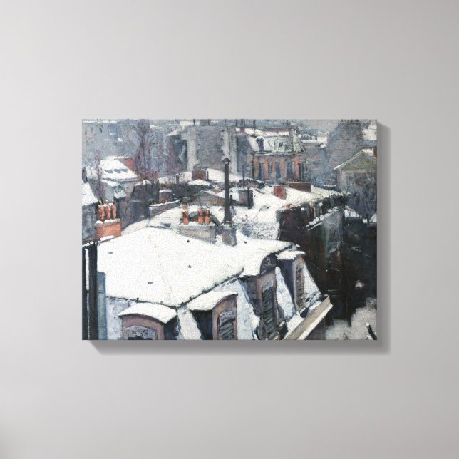 Gustave Caillebotte - Rooftops in the Snow Canvas Print (Front)